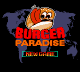 Burger Paradise International title screen for GameBoy Color